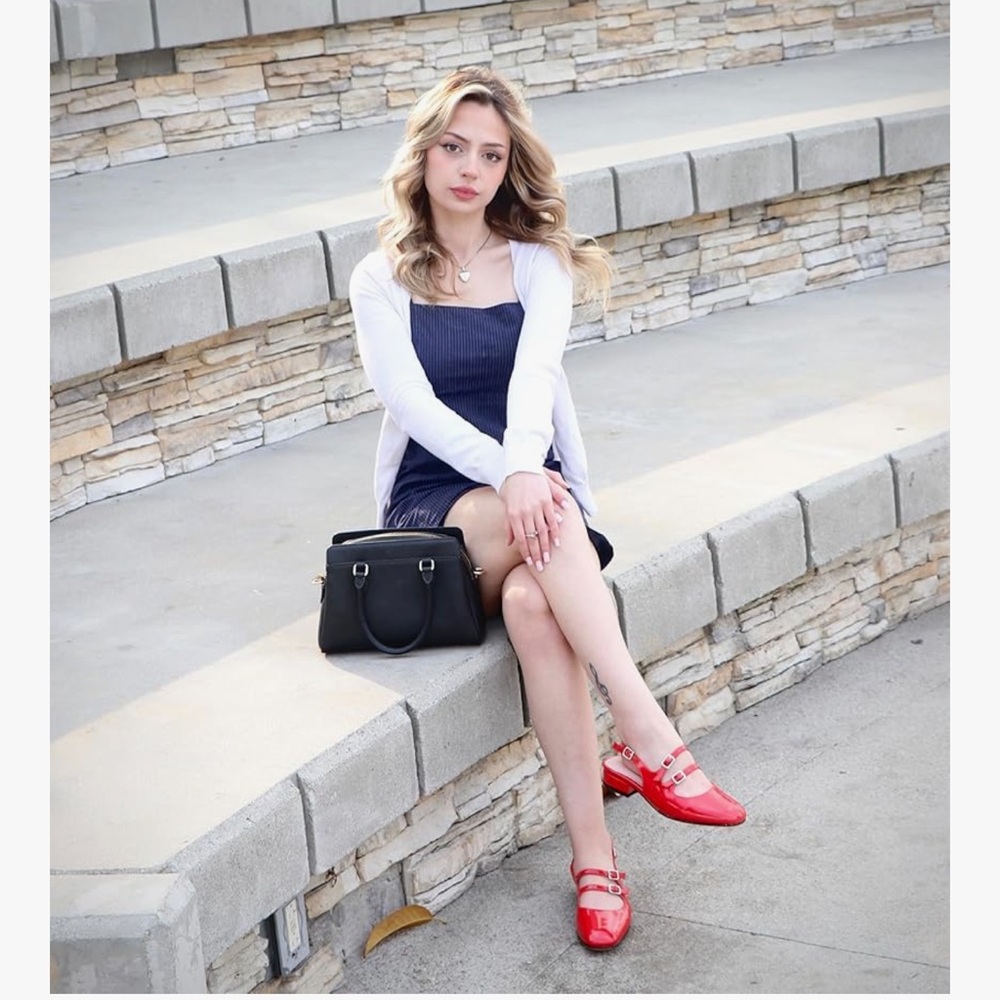 Red Patent Leather Women's Dress Shoes - Picture 3 of 5